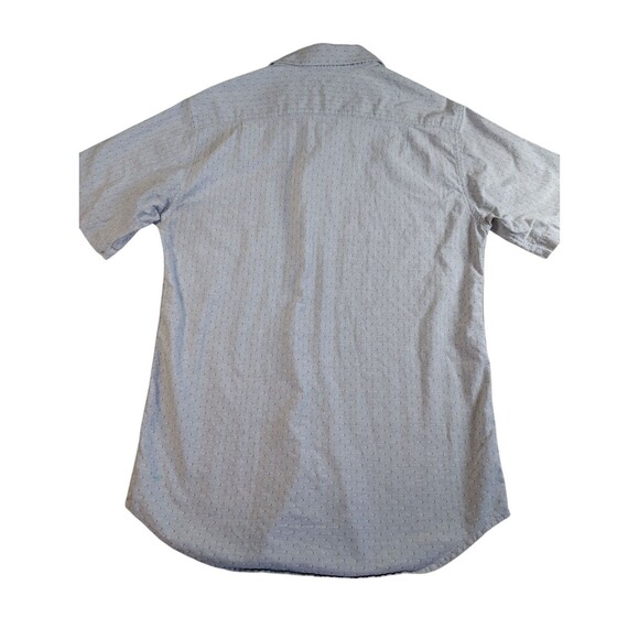 Ezekiel  100% Cotton Button Down Mens Shirt Size M Short Sleeve Silver - Picture 2 of 8